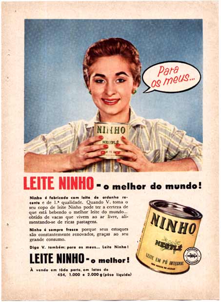 Propaganda do Leite Ninho - 1960
